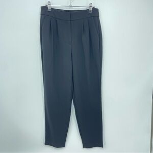 Express High Waisted Pleated Ankle Pant 4R black trouser